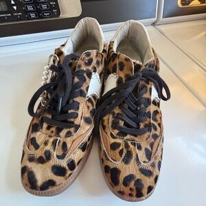 Dolce Vita Leopard Print Sneakers with Black Laces
